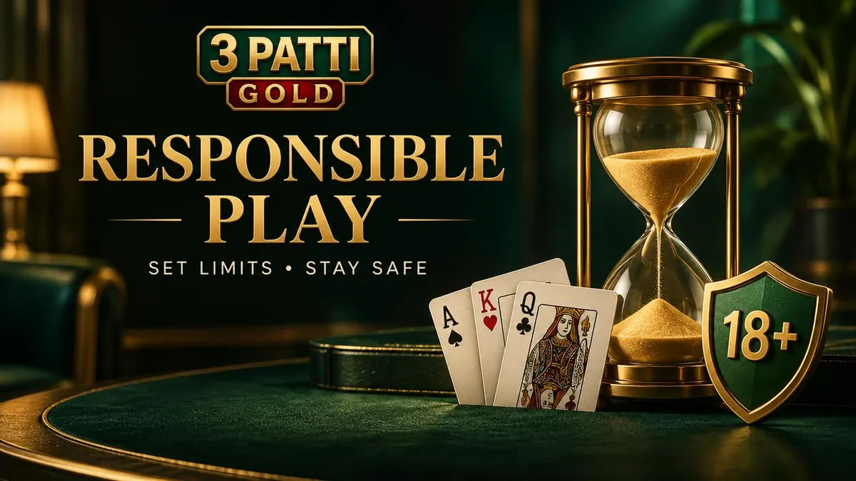 Responsible play reminder with an hourglass and 18+ shield